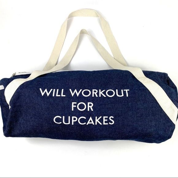 Will Workout For Cupcakes gym bag duffel bag lg - Picture 8 of 16